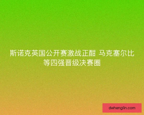 斯诺克英国公开赛激战正酣 马克塞尔比等四强晋级决赛圈